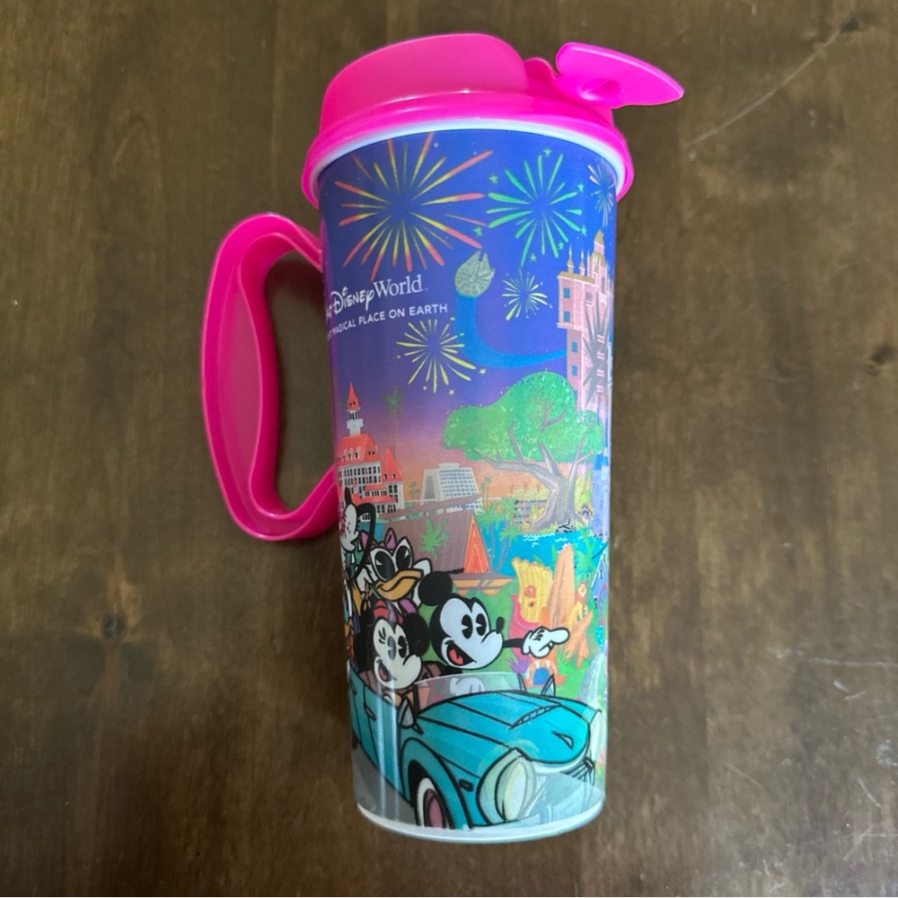 Pink 2025 Walt Disney World Resort Parks Reusable 7" Refill Drink Travel Mug‎